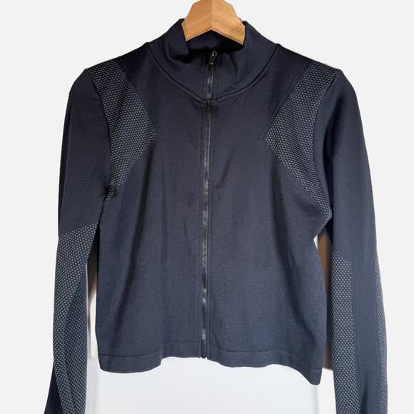 Fabletics Demi Lovato Maddie Midi Jacket Size Large Black Zip‑Up Athletic Top - Picture 7 of 15